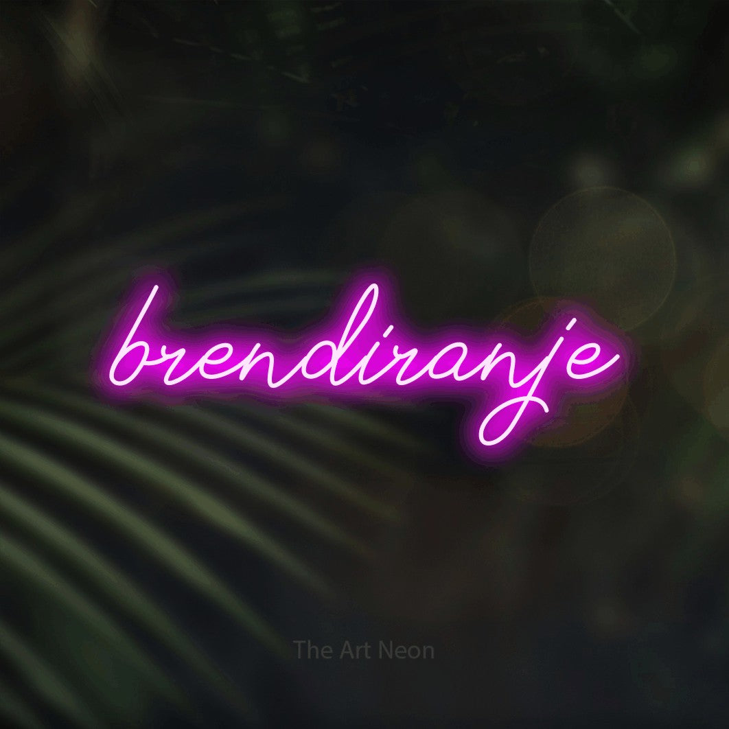 LED neon sign reading “brendiranje”, arranged in a single line.