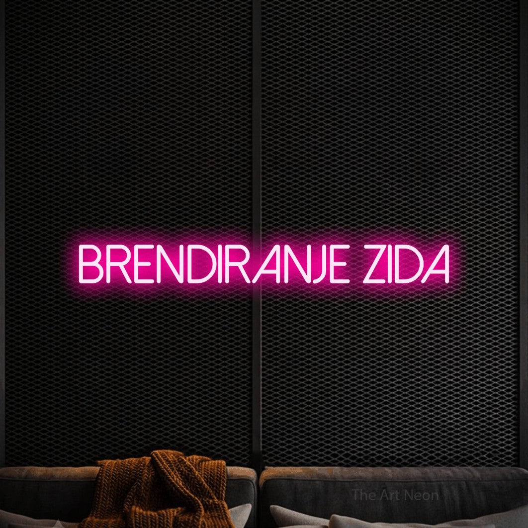 LED neon sign reading “BRENDIRANJE ZIDA”, arranged in a single line.