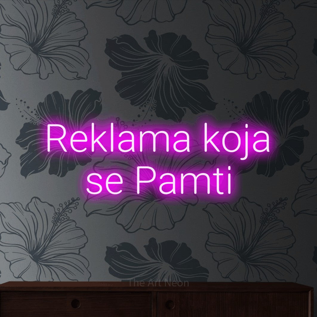 LED neon sign reading “Reklama koja se Pamti”, arranged in two lines.