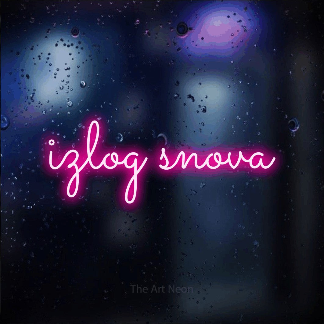 LED neon sign reading “izlog snova”, arranged in a single line.