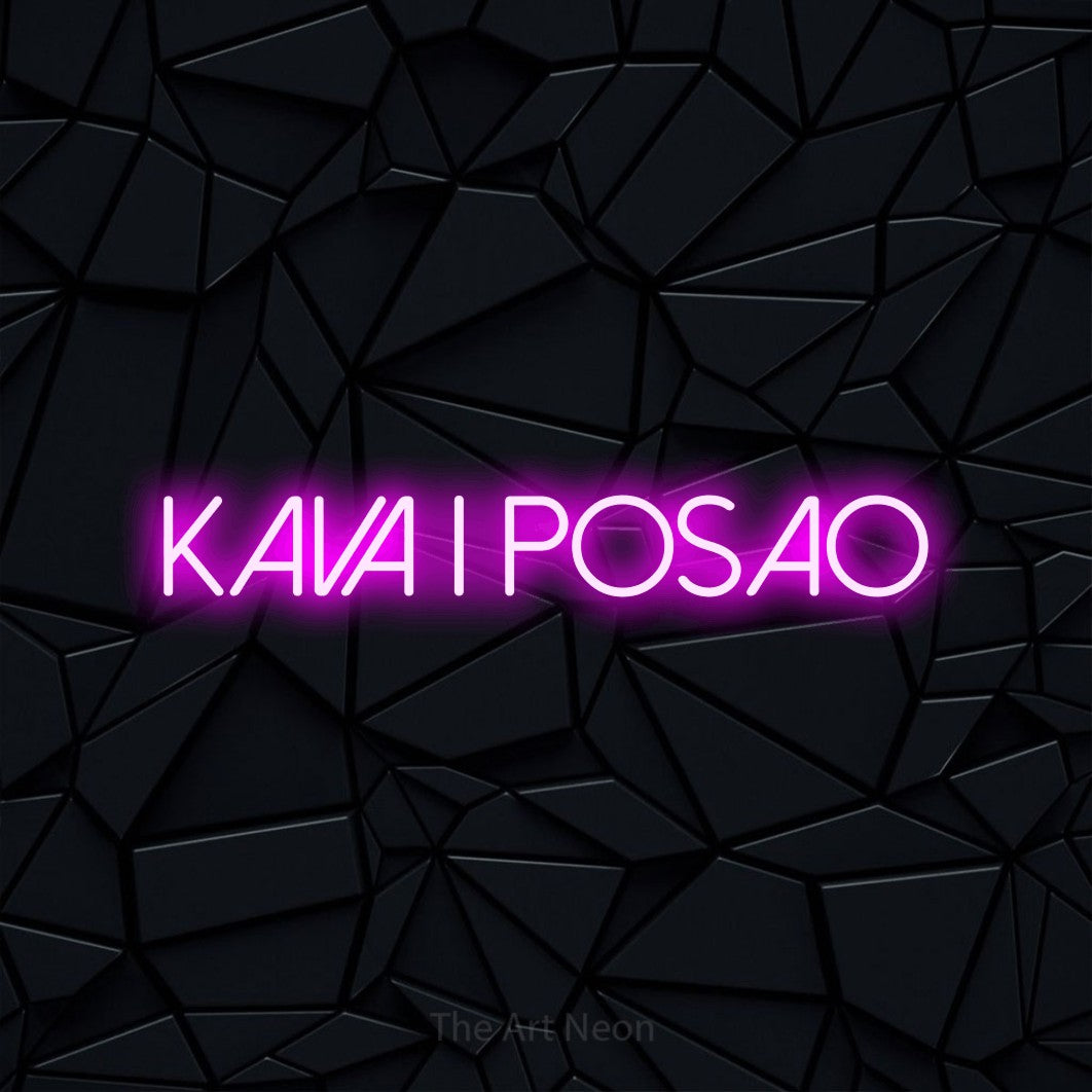 LED neon sign reading “Kava i Posao”, arranged in a single line.