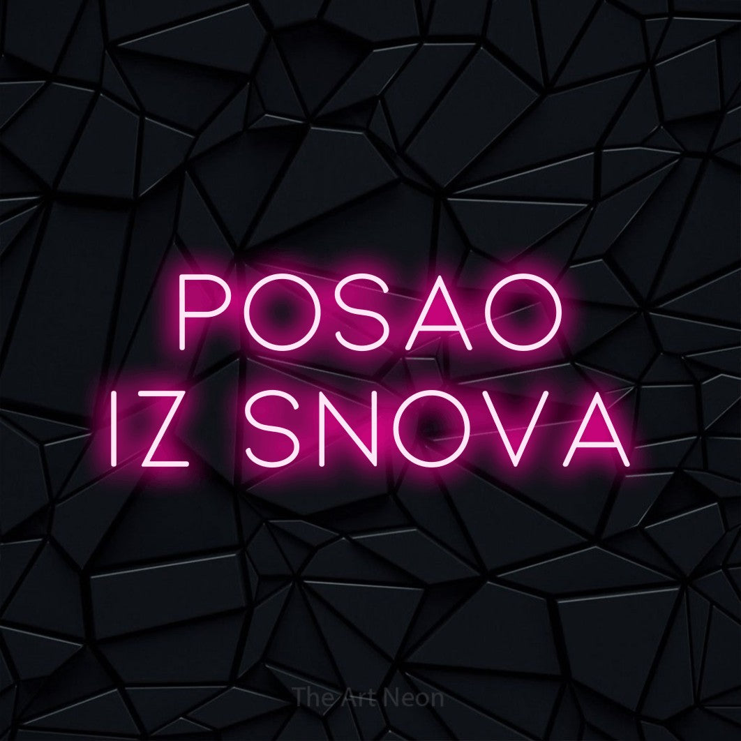 LED neon sign reading “Posao iz Snova”, arranged in two lines.