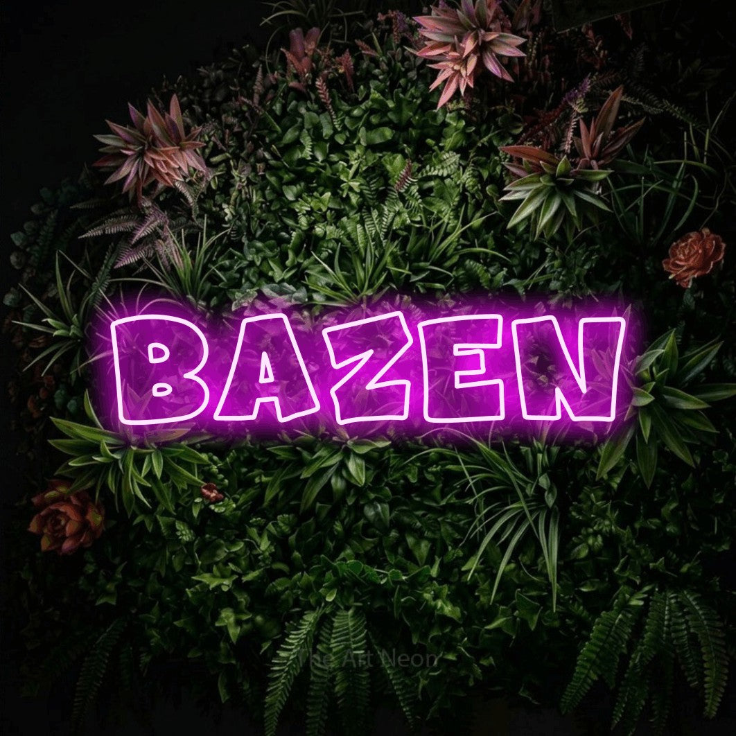 LED neon sign reading “Bazen”, arranged in a single line.