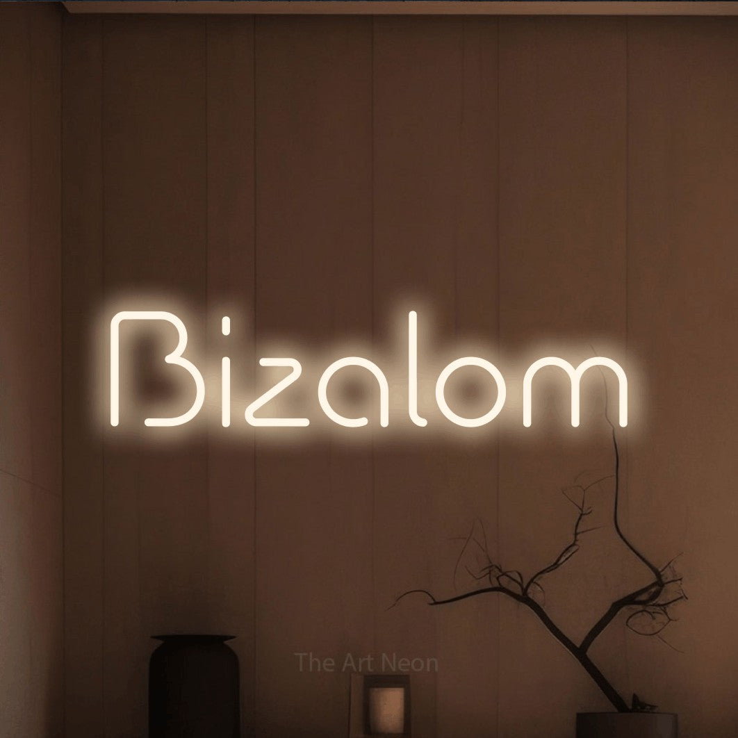 LED neon sign reading “Bizalom”, arranged in a single line.