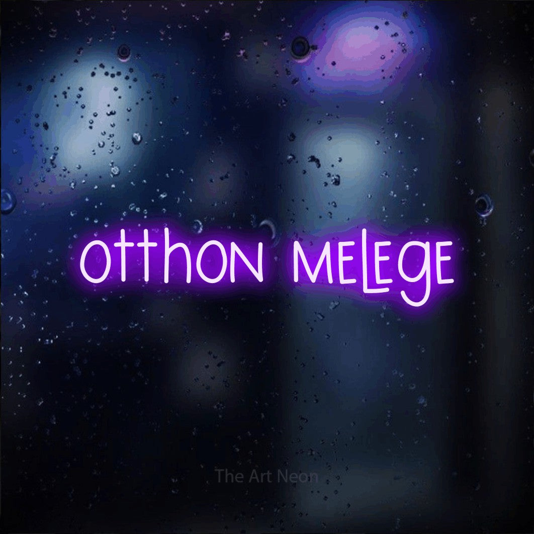 LED neon sign reading “otthon melege”, arranged in a single line.