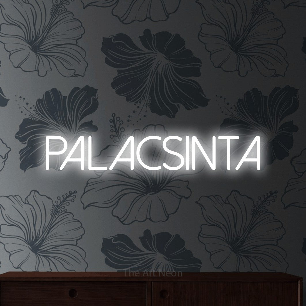 LED neon sign reading “PALACSINTA”, arranged in a single line.