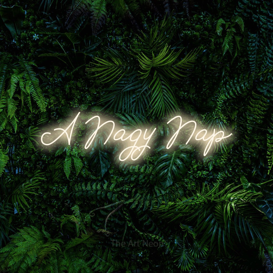 LED neon sign reading “A Nagy Nap”, arranged in a single line.