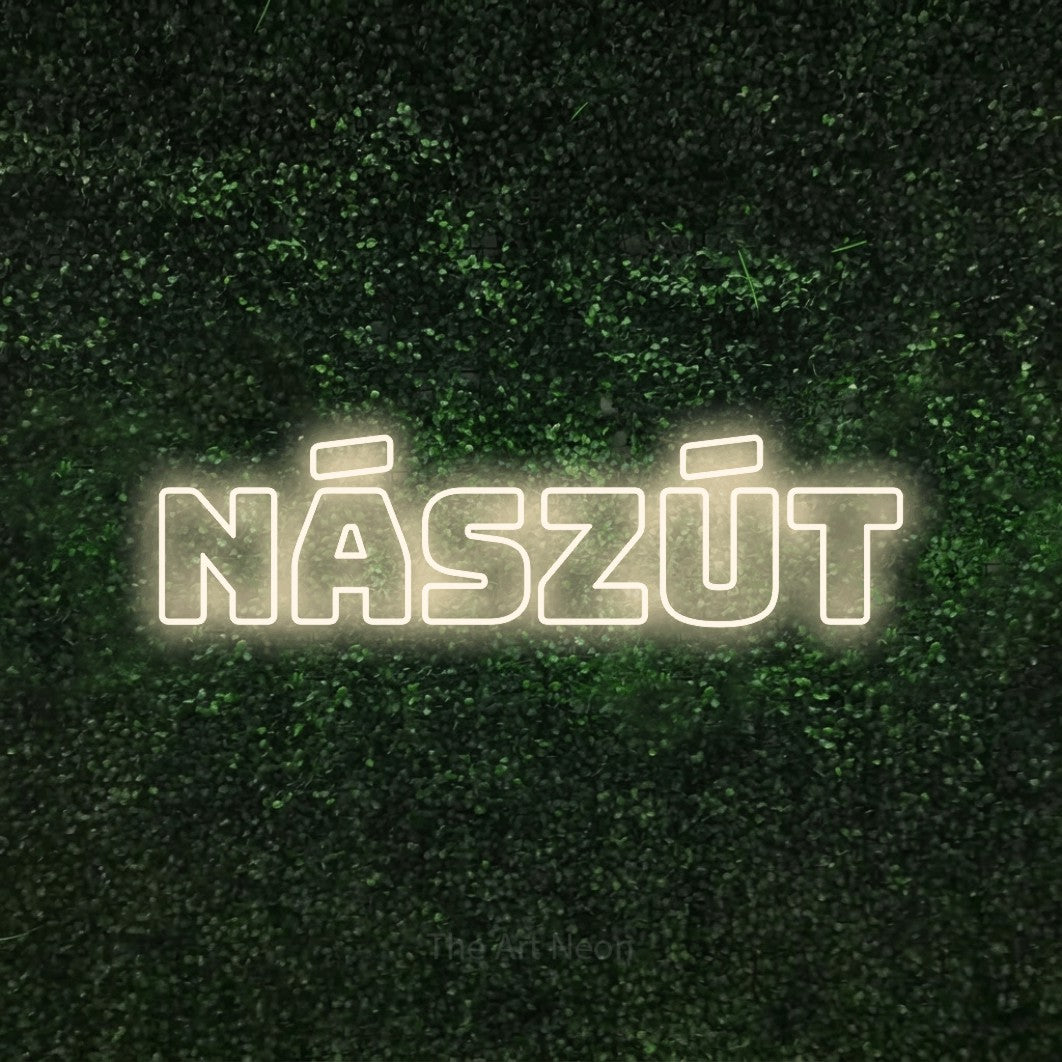 LED neon sign reading “Nászút”, arranged in a single line.