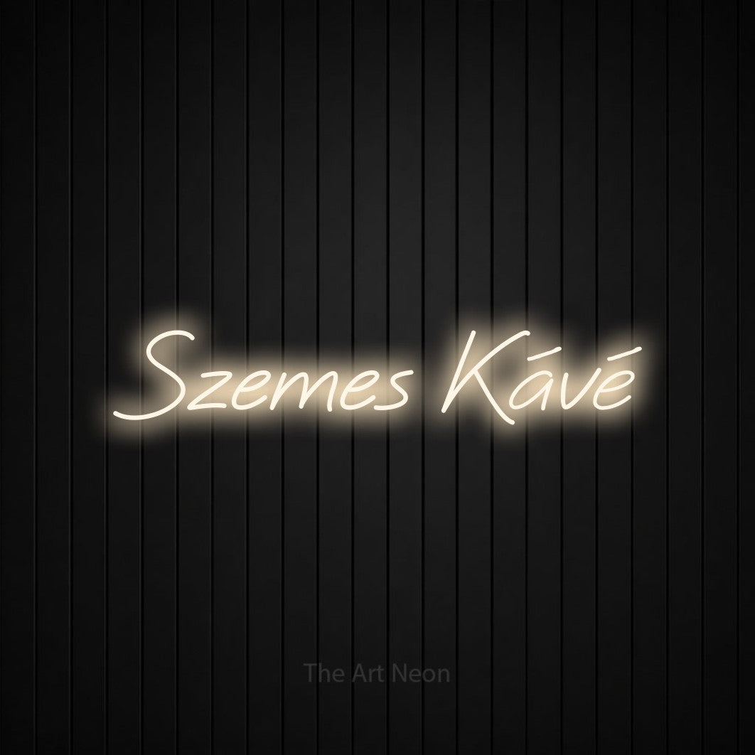 LED neon sign reading “Szemes Kávé”, arranged in a single line.