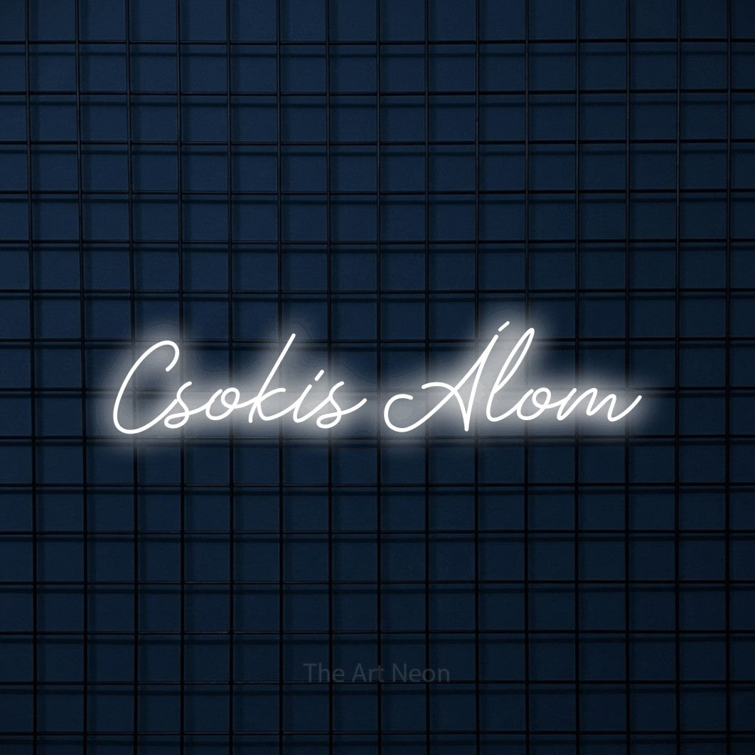 LED neon sign reading “Csokis Álom”, arranged in a single line.
