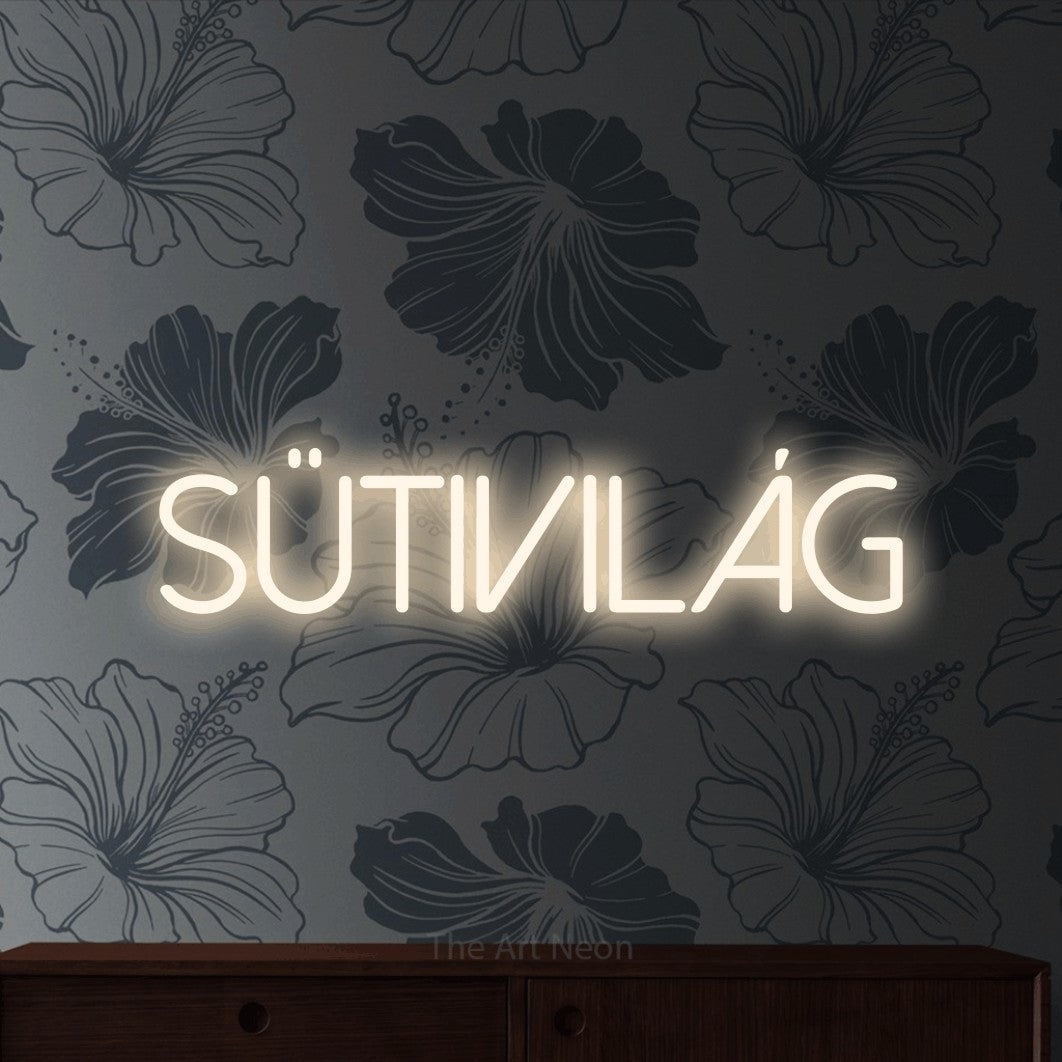 LED neon sign reading “Sütivilág”, arranged in a single line.