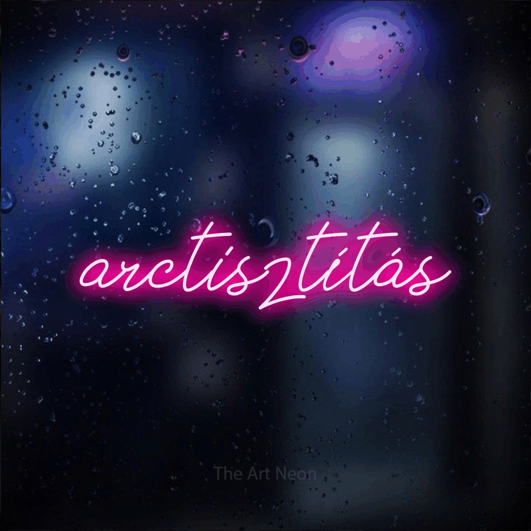 LED neon sign reading “arctisztítás”, arranged in a single line.