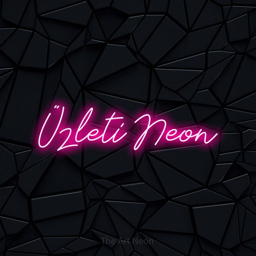 LED neon sign reading “Üzleti Neon”, arranged in a single line.