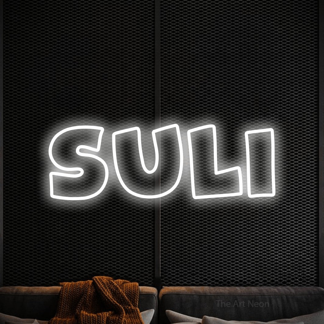 LED neon sign reading “suli”, arranged in a single line.