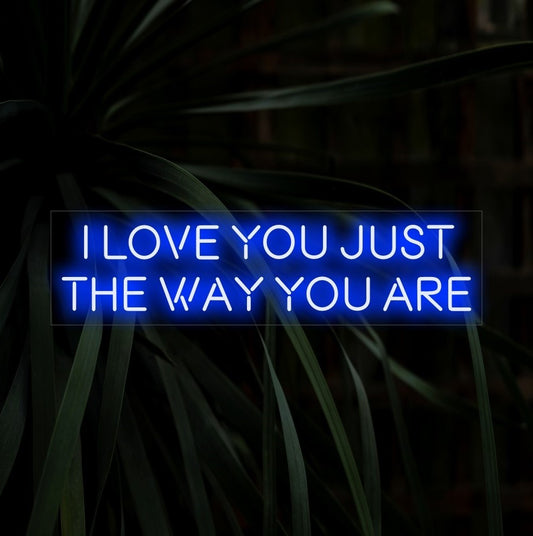 "I Love You Just The Way You Are Neon Sign" - A heartfelt and romantic addition, featuring a timeless declaration of love, creating a warm and intimate atmosphere for love celebrations.