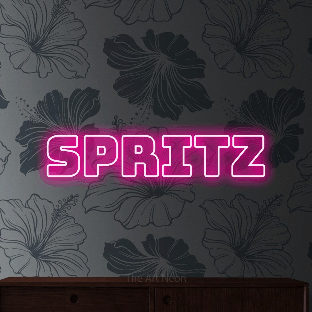 LED neon sign reading “SPRITZ”, arranged in a single line.
