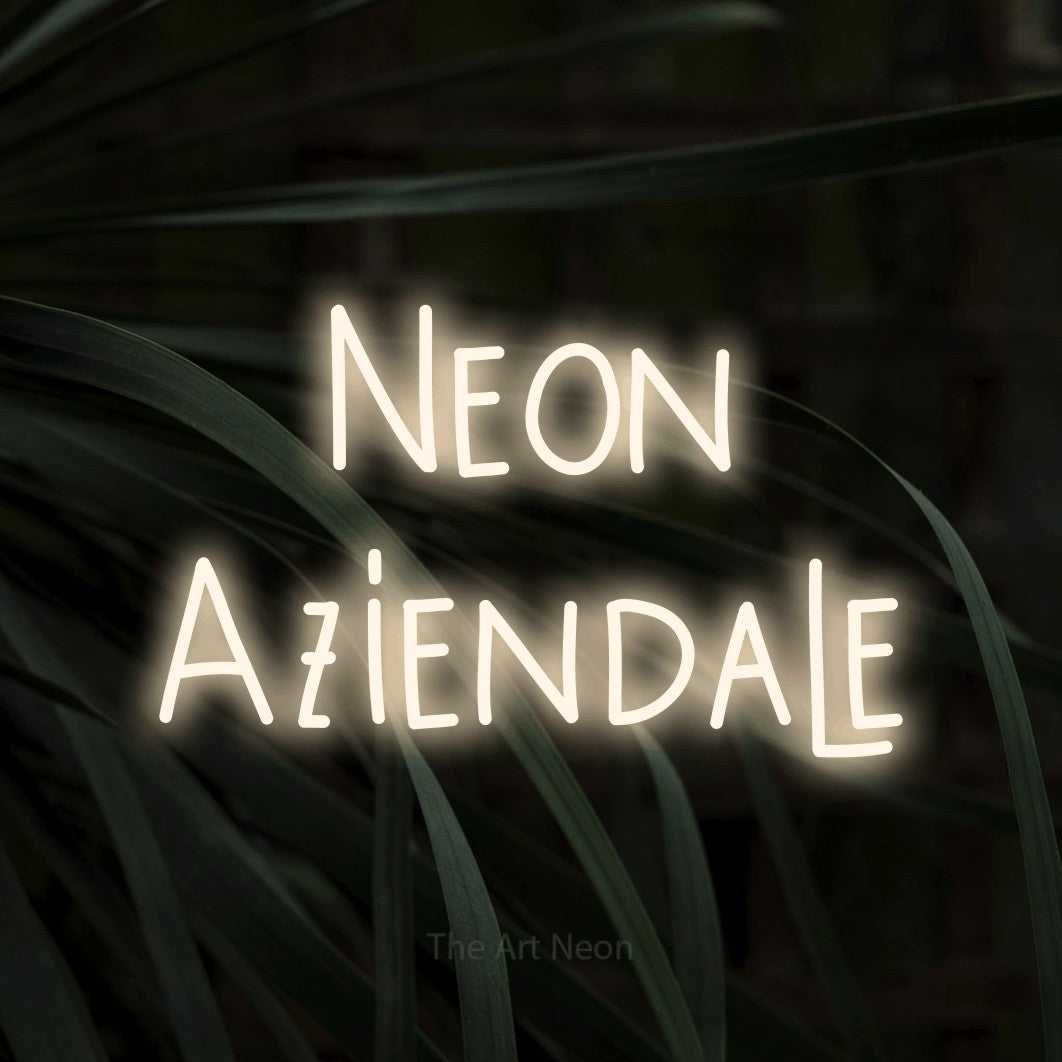 LED neon sign reading “Neon Aziendale”, arranged in 2 lines.