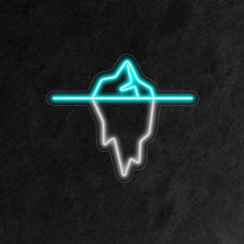 „Iceberg Neon Sign” - Un plus cool și captivant, cu o reprezentare artistică a unui aisberg, perfect pentru spații cu tematică nautică sau de iarnă.