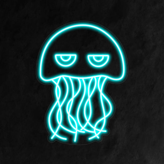 "Jellyfish Neon Sign" - Illuminate your space with the tranquil beauty of a glowing jellyfish, adding a touch of underwater serenity to your surroundings.