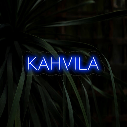 "Kahvila Neon Sign" - Elevate your coffee shop's ambiance with the warm glow of this inviting neon sign, creating a perfect space for coffee lovers.