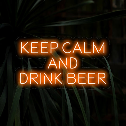 "Keep Calm And Drink Beer Neon Sign" - Infuse your space with a chill vibe. This neon sign radiates a laid-back atmosphere, creating the perfect setting to relax and savor your favorite beer.