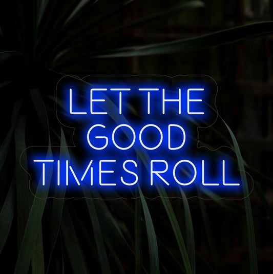 "Let The Good Times Roll Neon Sign" is a vibrant burst of energy for your space. A lively neon light that invites you to enjoy and savor every moment of joy and celebration.