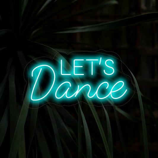 "Let's Dance Neon Sign" brings the dance floor to life with its vibrant glow, creating an inviting atmosphere for music and movement. The perfect neon light for dance lovers.