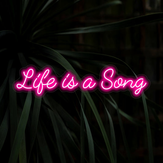  "Life is a Song Neon Sign" - Illuminate your space with musical vibes. Perfect for music lovers and those who appreciate the beauty of existence.