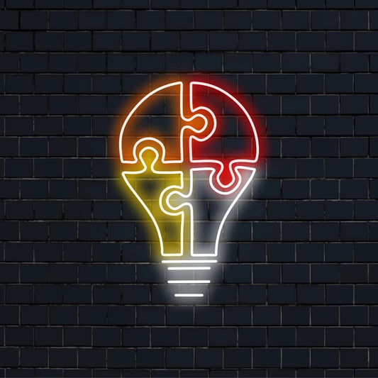 "Light Bulb Puzzle Neon Sign" kreativan je dodatak za inspirativne prostore, idealan za urede i domove. Osvijetlite intrigom!
