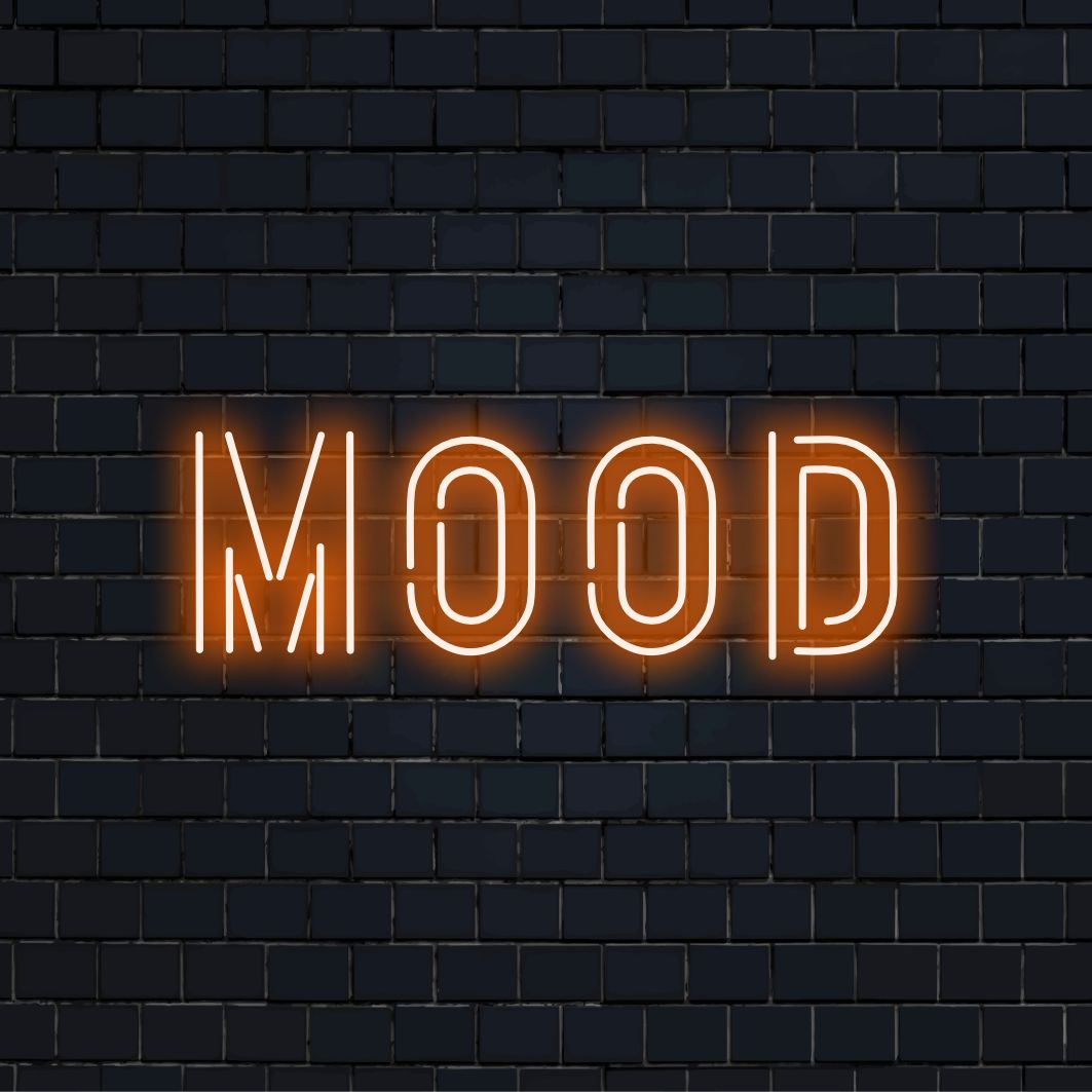 Mood Sign Set the Vibe: 'MOOD' Neon Sign by The Art Neon