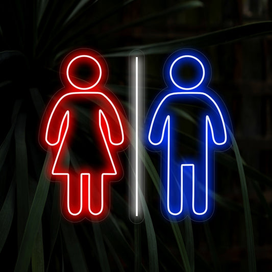 "Male And Female Toilet Neon Sign" is a practical and essential addition for restroom areas, providing clear and stylish signage. Illuminate with restroom convenience!
