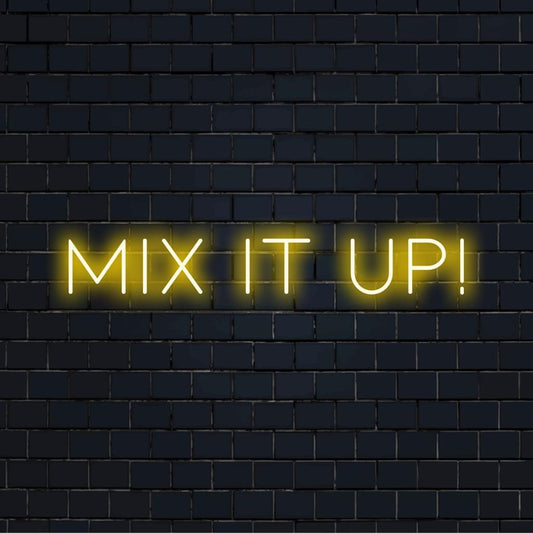 Vibrant custom-made LED neon sign featuring playful and dynamic light configurations, perfect for modern decor enhancement.