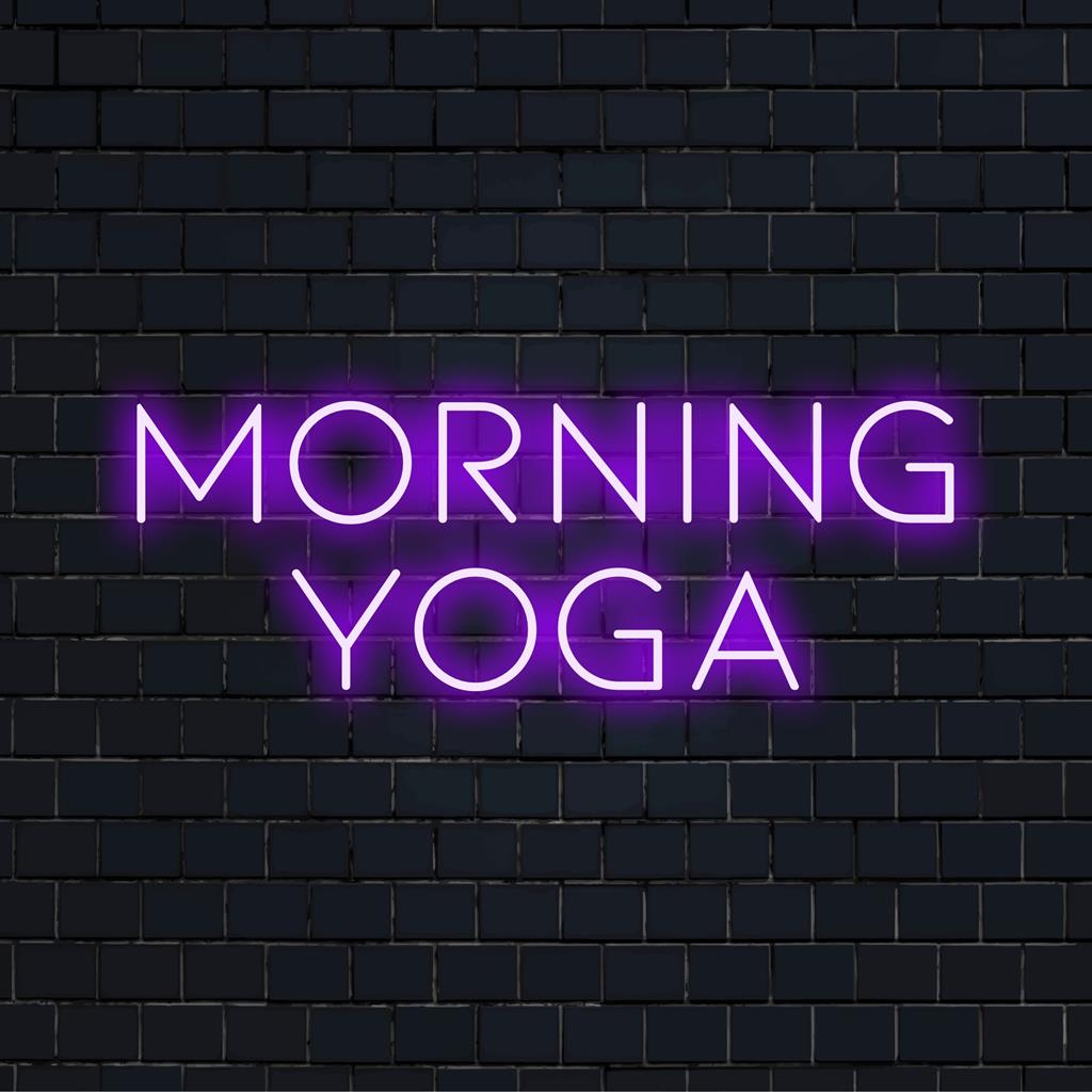 LED light featuring practical elegance, perfect for any exercise room or studio; ideal neon decor for yoga enthusiasts.