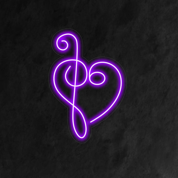 Harmony of Love: Musical Notes Heart Neon Sign | The Art Neon