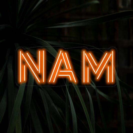 "NAM Neon Sign" is a sleek and minimalistic addition, perfect for spaces that appreciate simplicity and modern design. Illuminate with contemporary style!