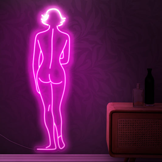 "Naked Woman Walking Neon Sign" is an artistic and tasteful addition, perfect for spaces appreciating the beauty of figurative art. Illuminate with aesthetic elegance!