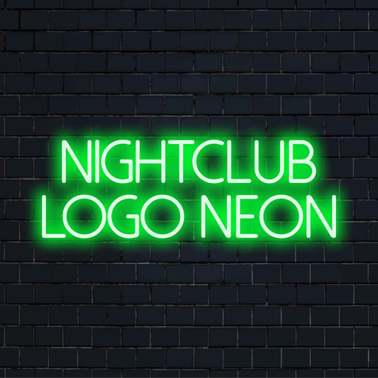 Custom LED neon logo sign with text "Nightclub Logo Neon"