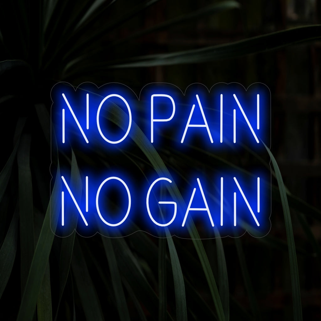 "No Pain No Gain Neon Sign" on dünaamiline ja motiveeriv lisand, mis sobib ideaalselt ruumidesse, mis inspireerivad pühendumist ja pingutusi. Valgustage vastupidavuse vaimuga!