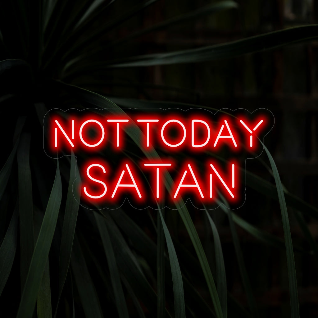 „Not Today Satan Neon Sign” este o adăugare sassy și plină de umor, perfectă pentru spații cu o atmosferă jucăușă și uşoară. Iluminează cu o notă de farmec obraznic!