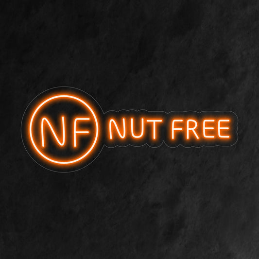 "Nut Free Neon Sign" is a clear and essential addition for spaces promoting allergy awareness. Illuminate with a commitment to safety and inclusivity!