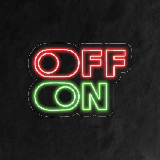 "On Off Neon Sign" is a sleek and functional addition, perfect for spaces that appreciate minimalist and modern design. Illuminate with practicality and style!