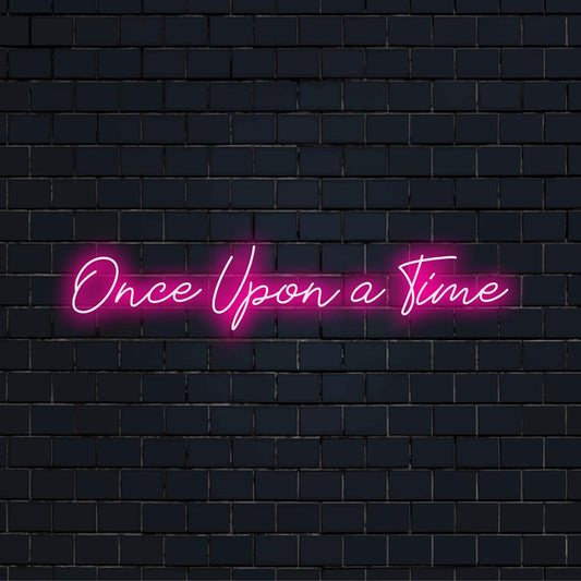 LED neon sign with Once Upon A Time phrase, perfect personalized decor and neon light art for home or events.