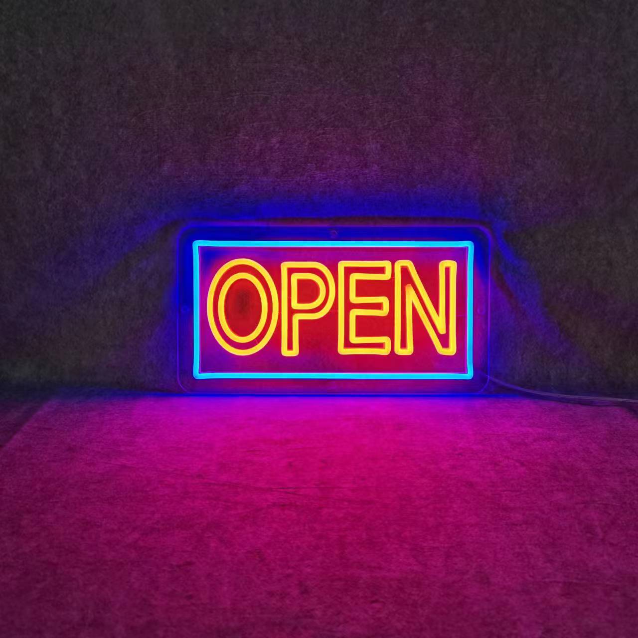 Open Neonowy znak