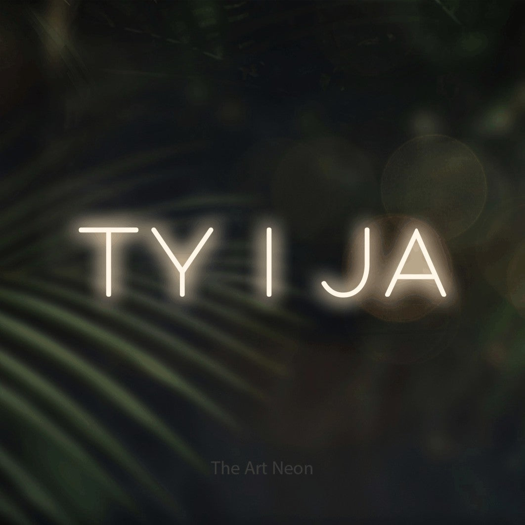 LED neon sign reading “Ty i ja”, arranged in a single line.