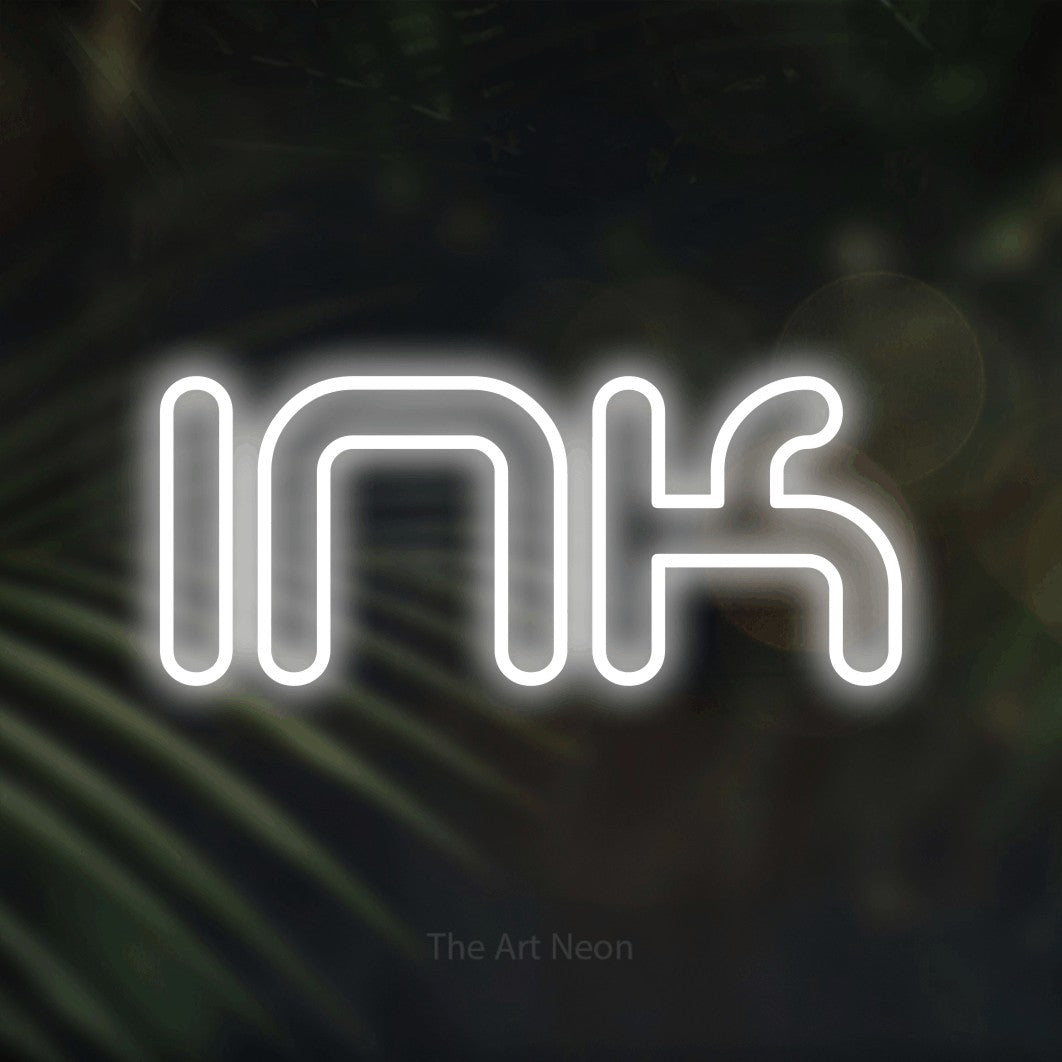 LED neon sign reading “Ink”, arranged in a single line.