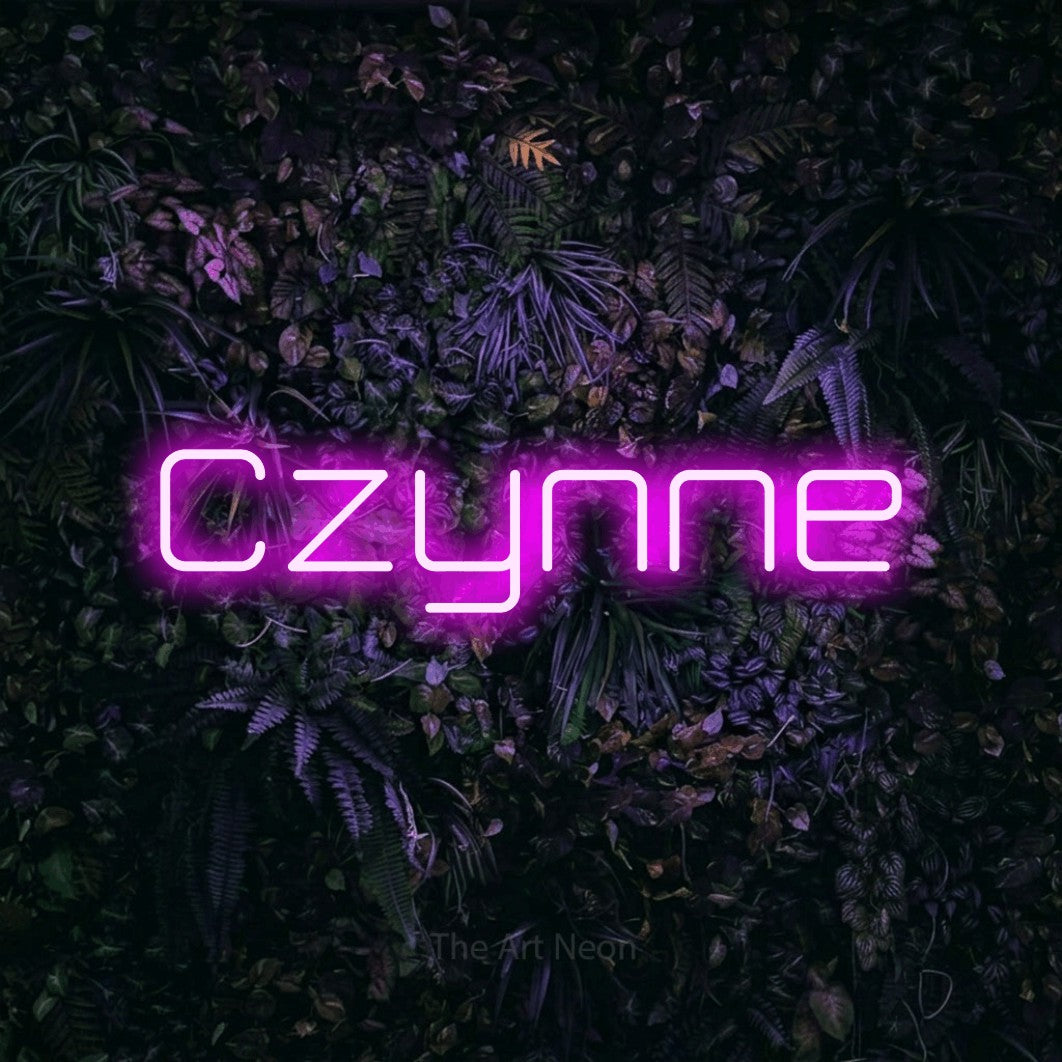 LED neon sign reading “Czynne”, arranged in a single line.