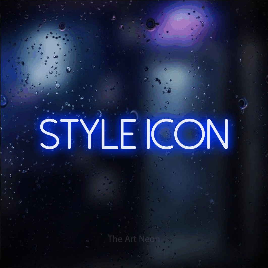 LED neon sign reading “STYLE ICON”, arranged in a single line.