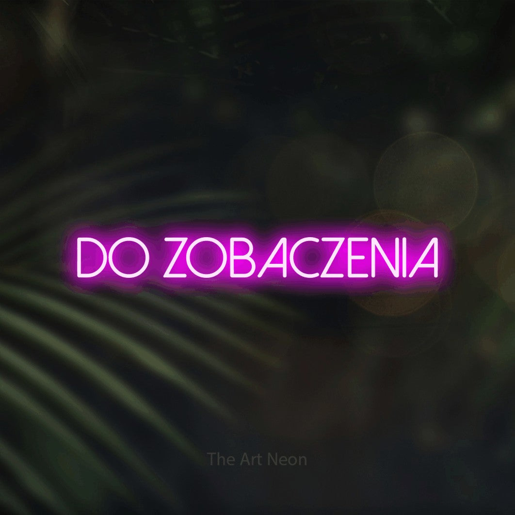 LED neon sign reading “do zobaczenia”, arranged in a single line.