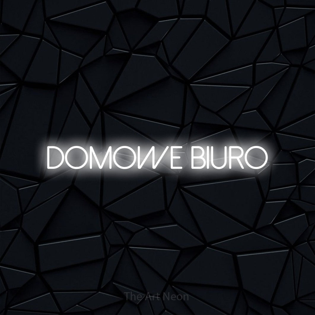 LED neon sign reading “Domowe Biuro”, arranged in a single line.