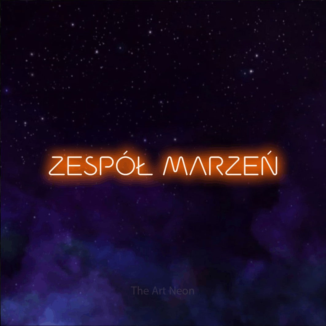 LED neon sign reading “ZESPÓŁ MARZEŃ”, arranged in a single line.